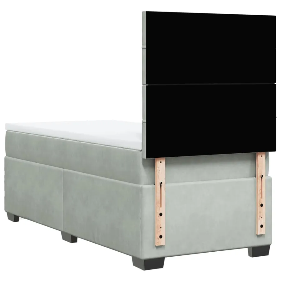 Sommier à lattes de lit et matelas Gris clair 100x200cm Velours - 10