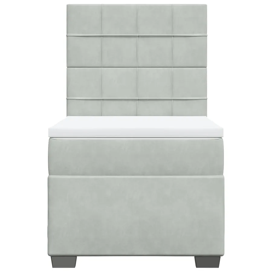 Sommier à lattes de lit et matelas Gris clair 100x200cm Velours - 4