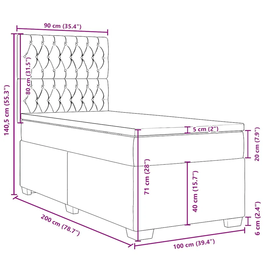 Sommier à lattes de lit avec matelas Vert foncé 100x200 cm - 13