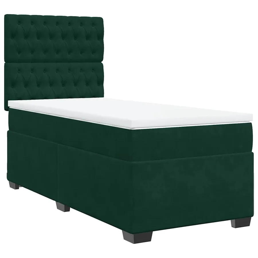 Sommier à lattes de lit avec matelas Vert foncé 100x200 cm - 2