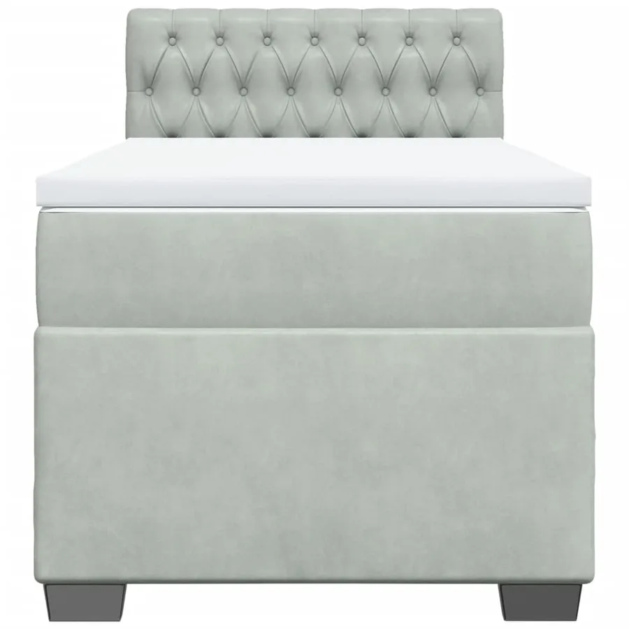 Sommier à lattes de lit et matelas Gris clair 100x200cm Velours - 4