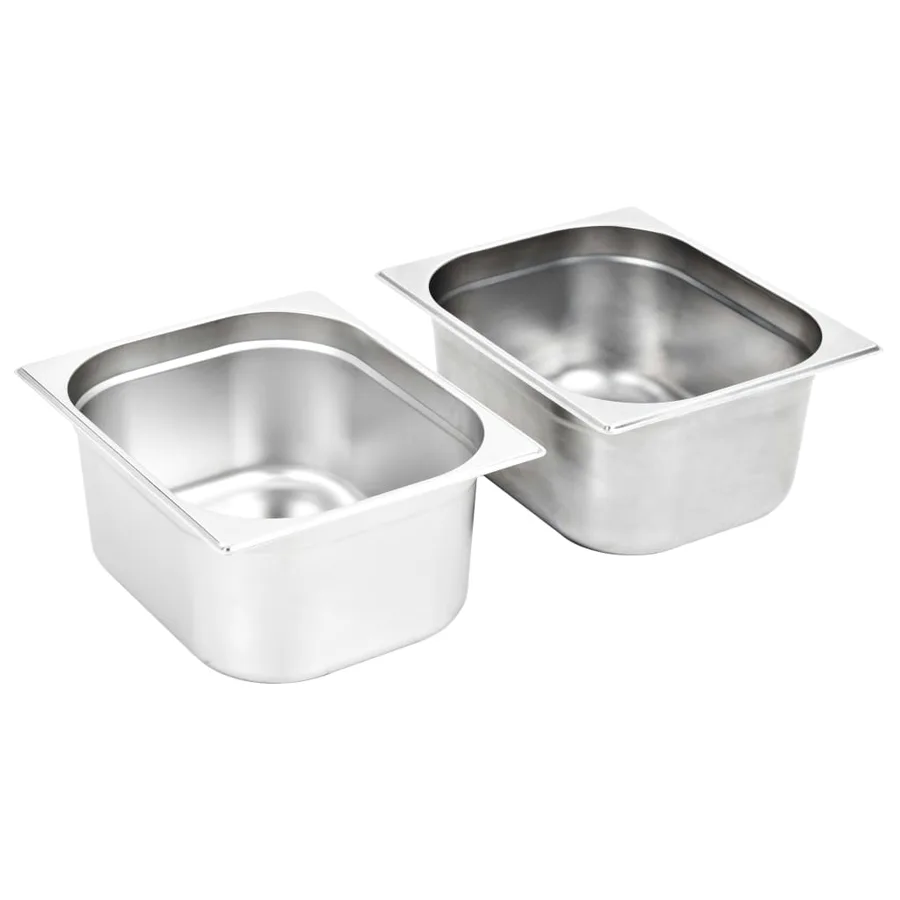 Récipients Gastronorm 2 pcs GN 1/2 150 mm Acier inoxydable - 2