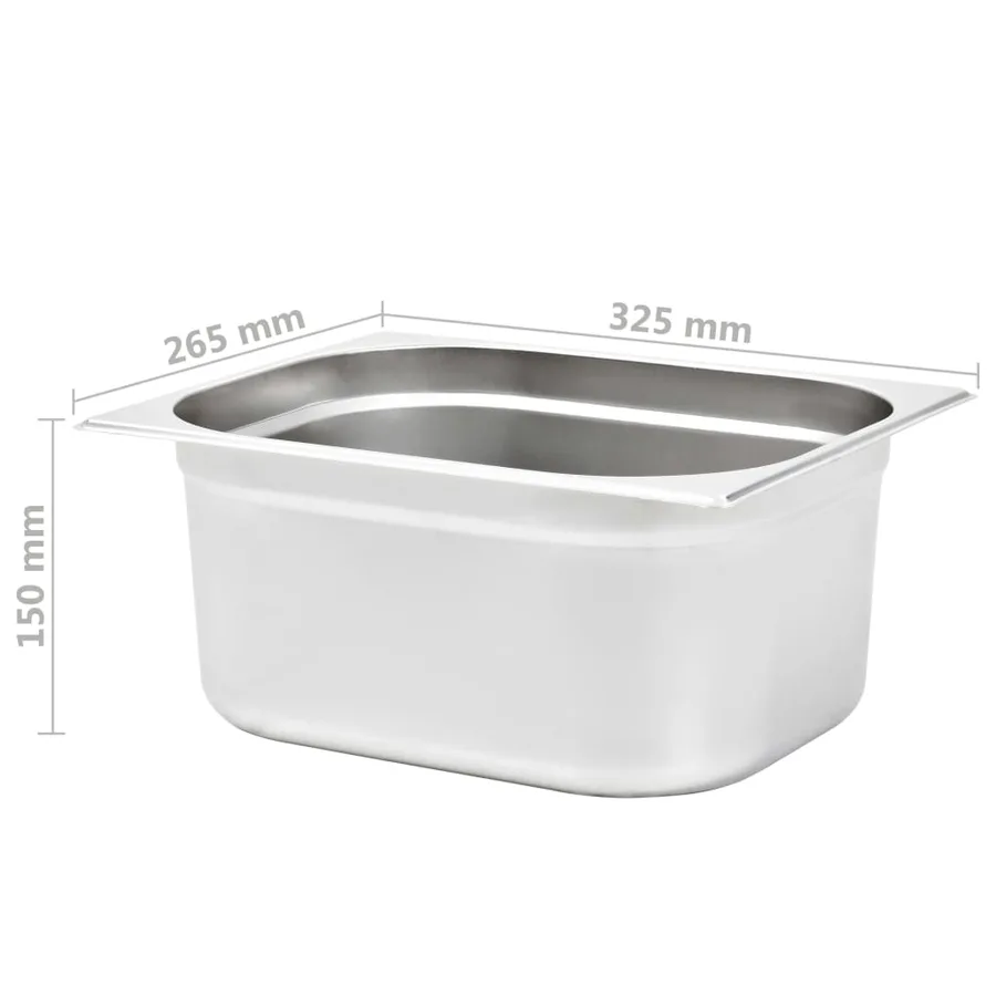 Récipients Gastronorm 2 pcs GN 1/2 150 mm Acier inoxydable - 8