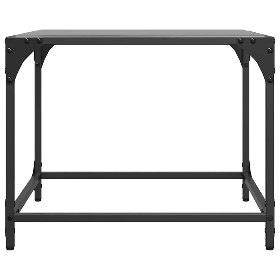 Tables basses avec dessus en verre noir 2 pcs 50x50x40 cm acier - 5