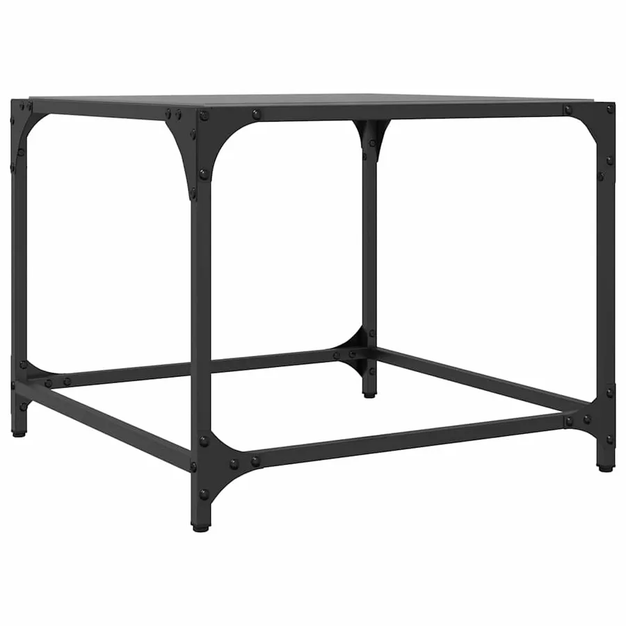 Tables basses avec dessus en verre noir 2 pcs 50x50x40 cm acier - 6
