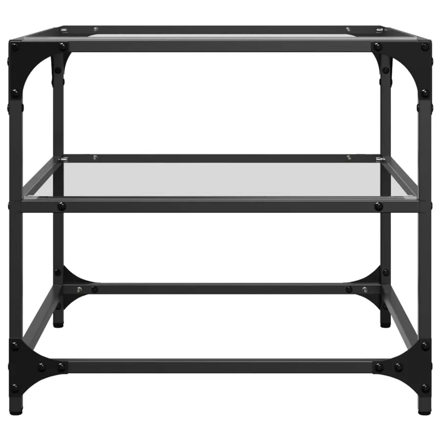 Tables basses avec dessus en verre transparent 2 pcs acier - 5