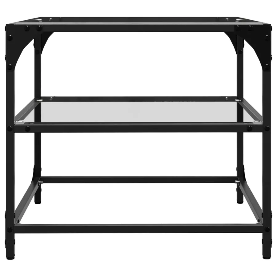 Tables basses avec dessus en verre transparent 2 pcs acier - 6