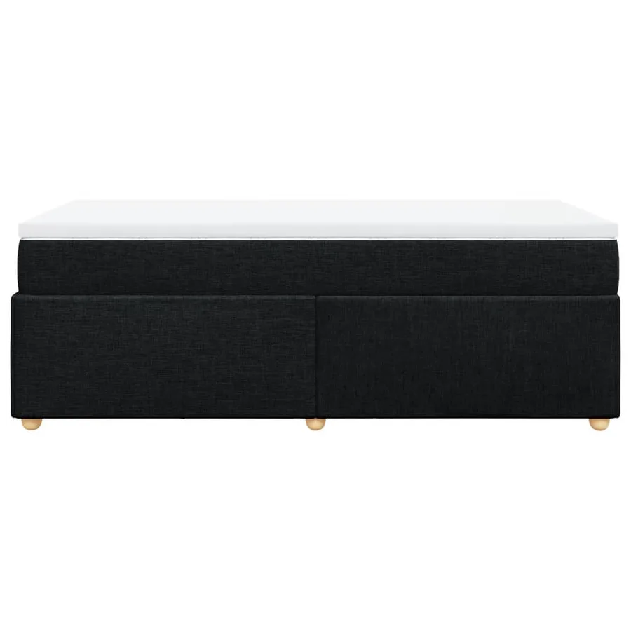 Sommier à lattes de lit et matelas Noir 80x200 cm Tissu - 8