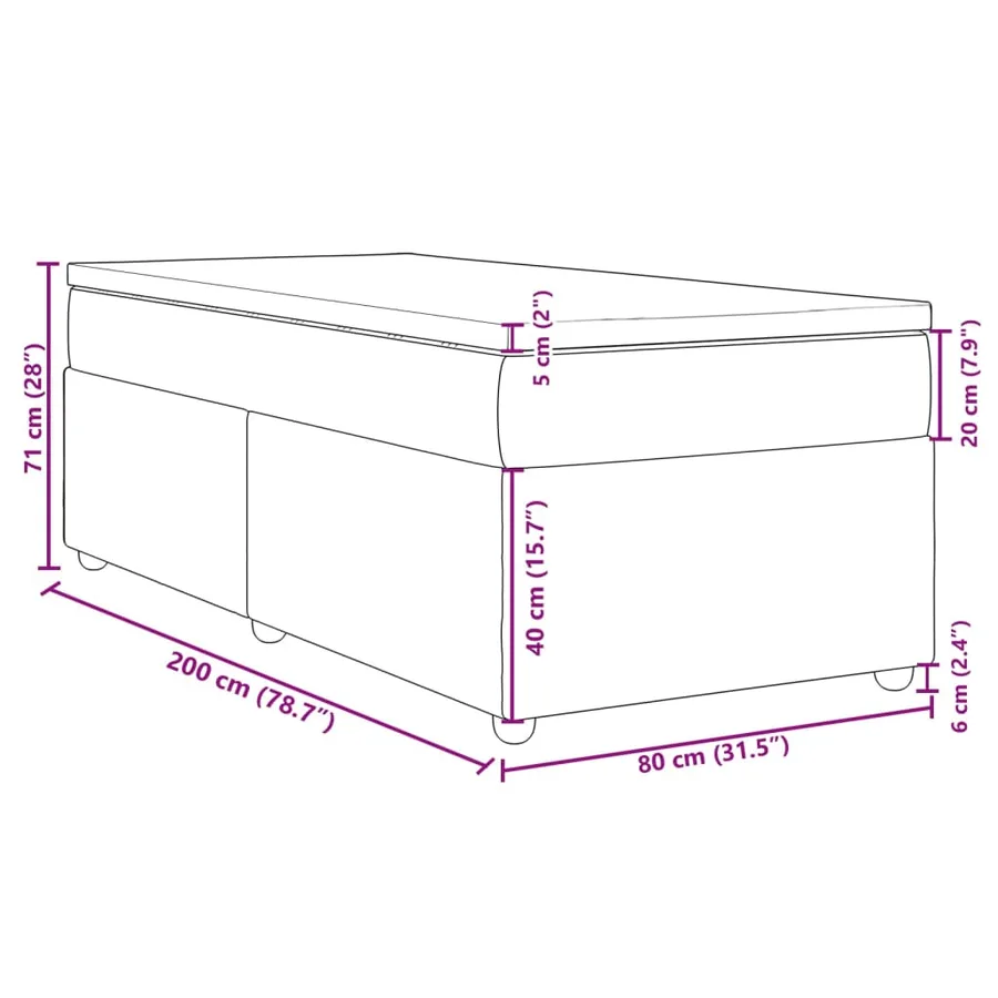 Sommier à lattes de lit avec matelas gris clair 80x200 cm tissu - 12
