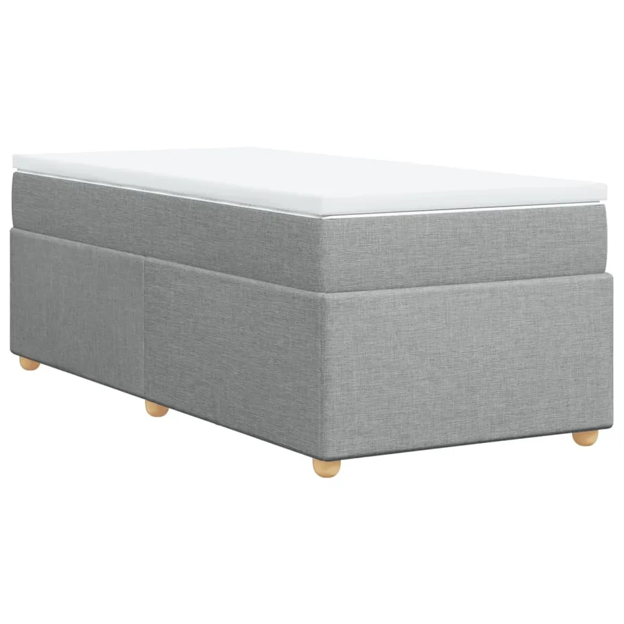 Sommier à lattes de lit avec matelas gris clair 80x200 cm tissu - 2