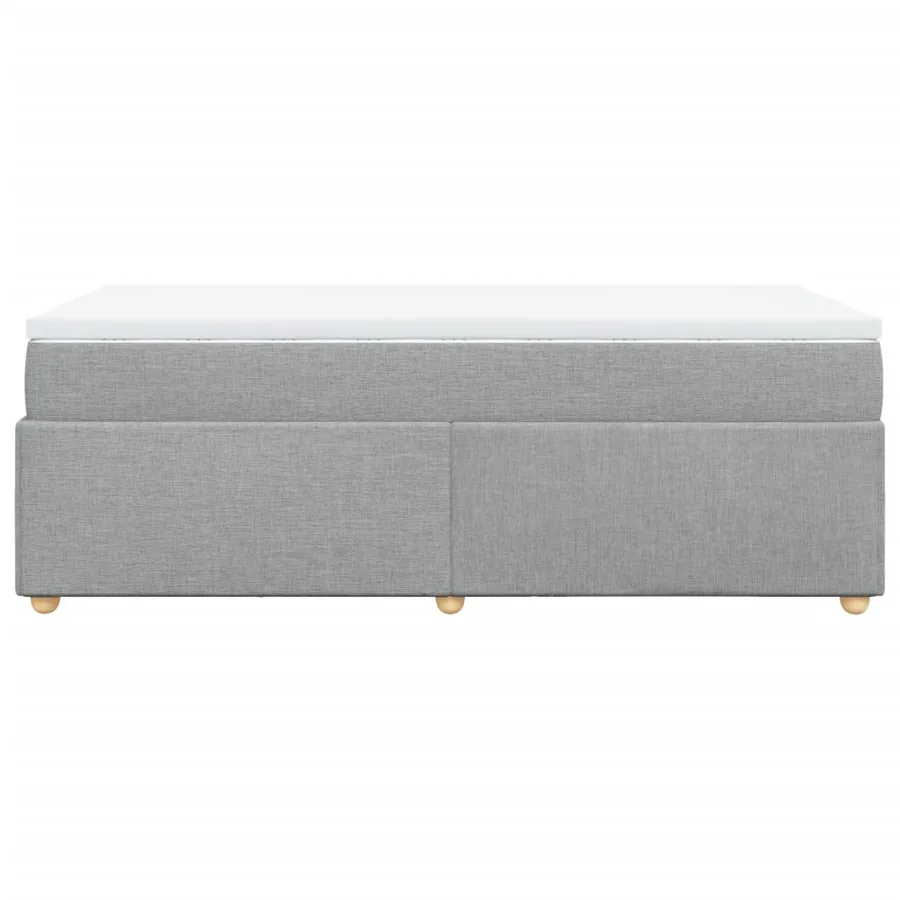 Sommier à lattes de lit avec matelas gris clair 80x200 cm tissu - 8