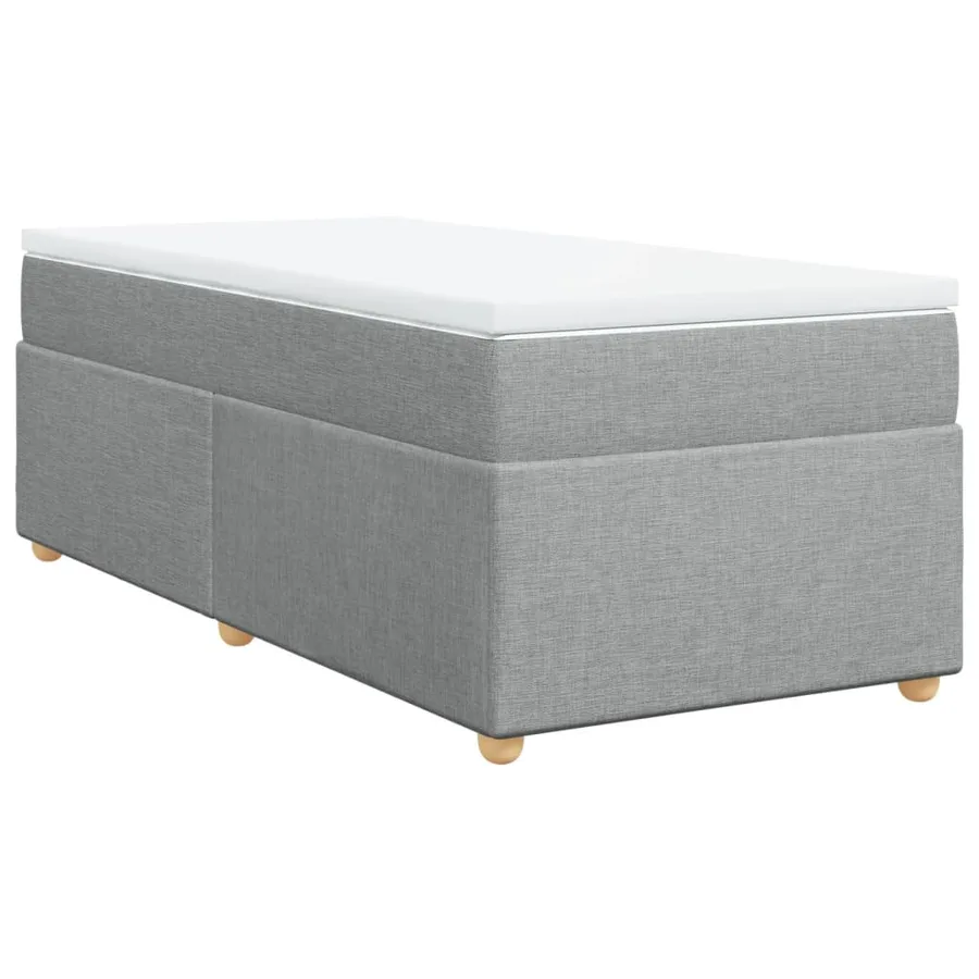 Sommier à lattes de lit avec matelas gris clair 80x200 cm tissu - 9