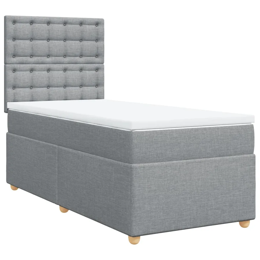 Sommier à lattes de lit avec matelas gris clair 80x200 cm tissu - 3