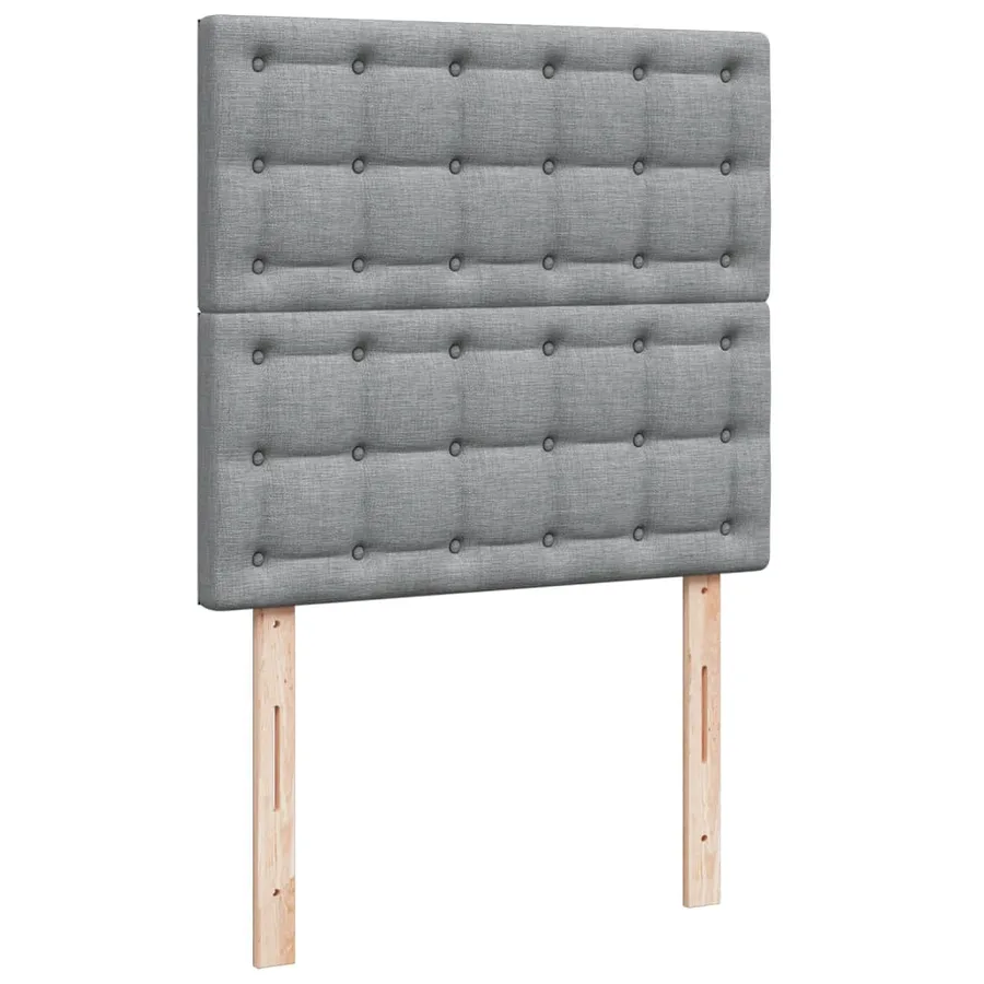 Sommier à lattes de lit avec matelas gris clair 80x200 cm tissu - 9