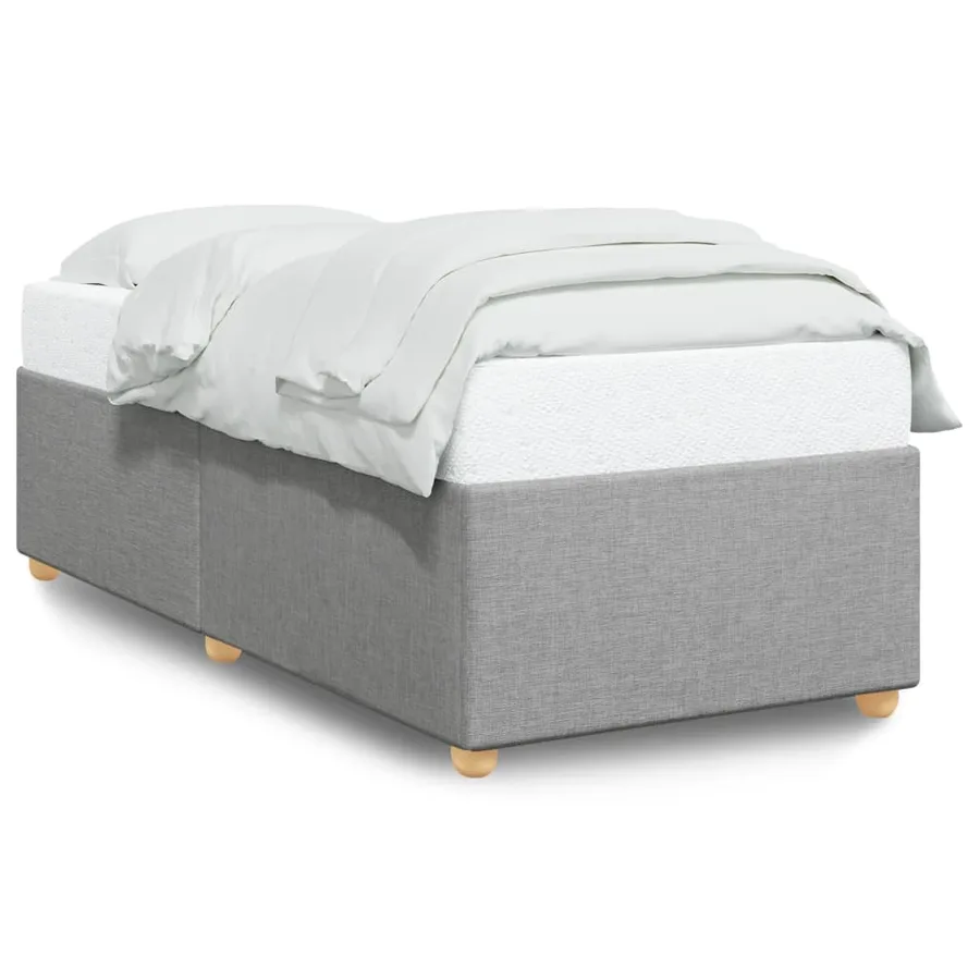 Cadre de lit sans matelas gris clair 80x200 cm tissu - 2