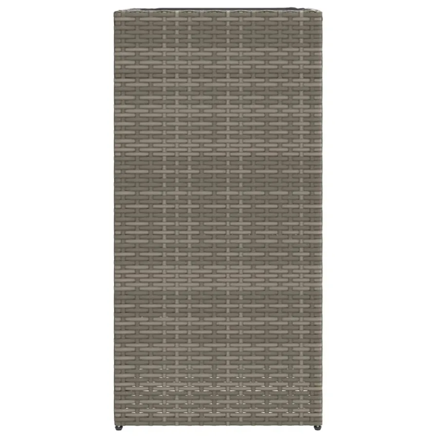 Jardinières 2 pcs gris 40x40x80 cm résine tressée - 6