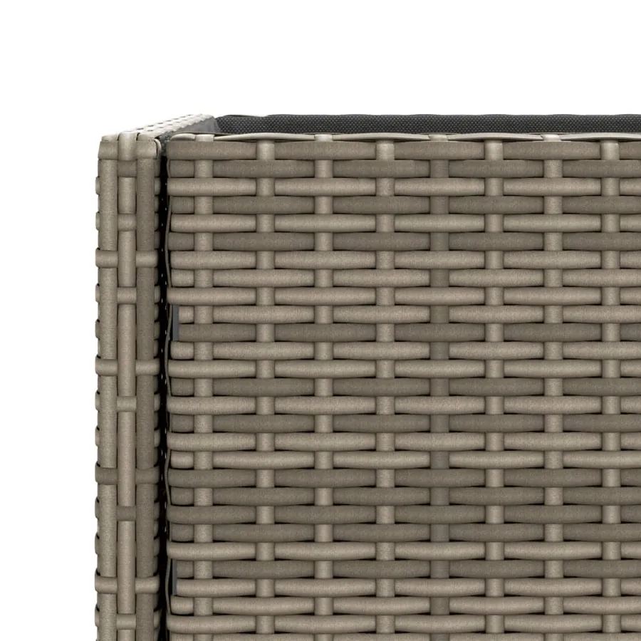 Jardinières avec étagère 2 pcs gris 90x40x75 cm résine tressée - 10