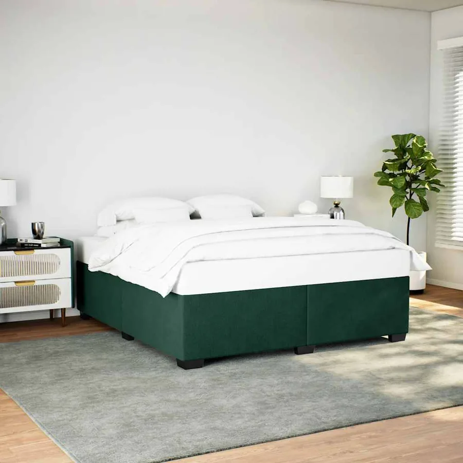 Cadre de lit sans matelas vert foncé 200x200 cm velours