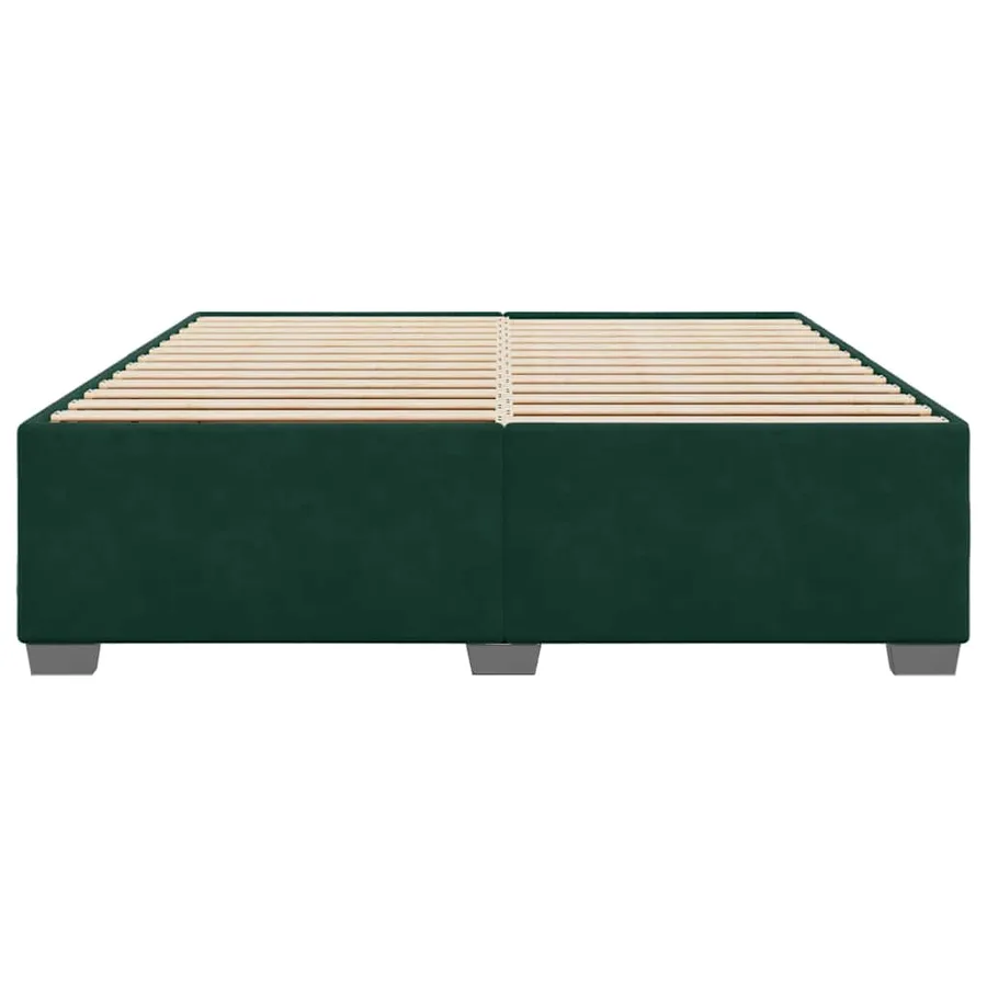 Cadre de lit sans matelas vert foncé 200x200 cm velours - 4