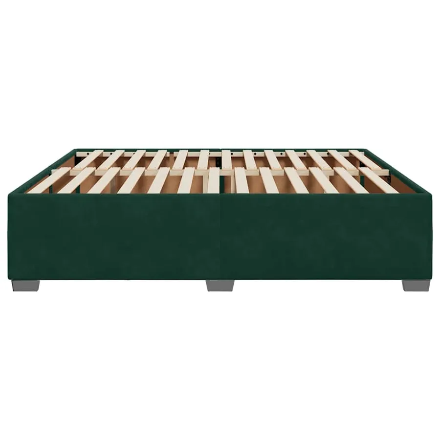 Cadre de lit sans matelas vert foncé 200x200 cm velours - 5