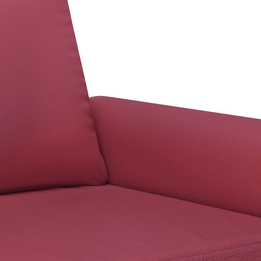 Ensemble de canapés 3 pcs et coussins Rouge bordeaux Similicuir - 5
