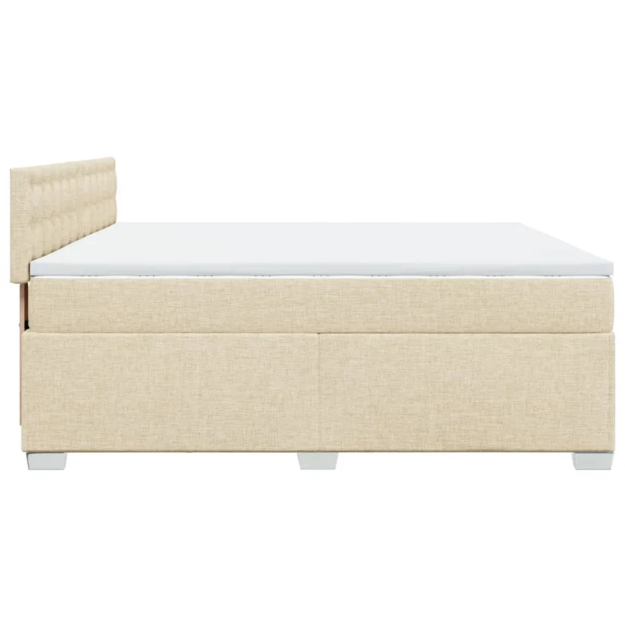 Sommier à lattes de lit avec matelas Crème 200x200 cm Tissu - 11