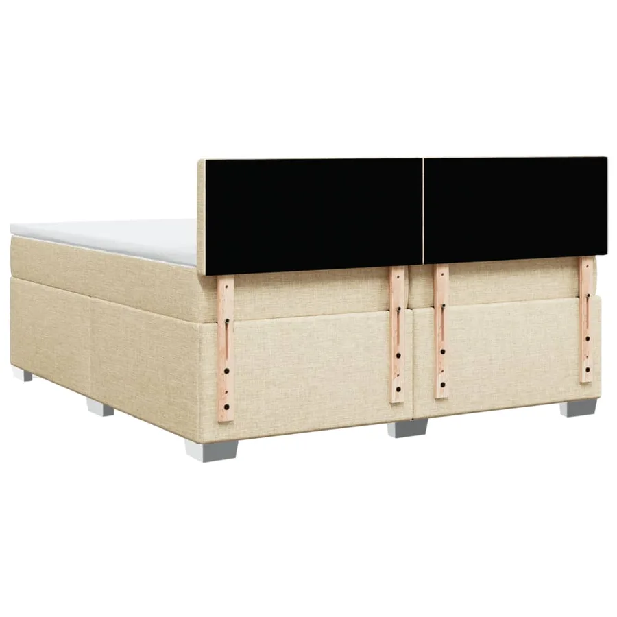Sommier à lattes de lit avec matelas Crème 200x200 cm Tissu - 12
