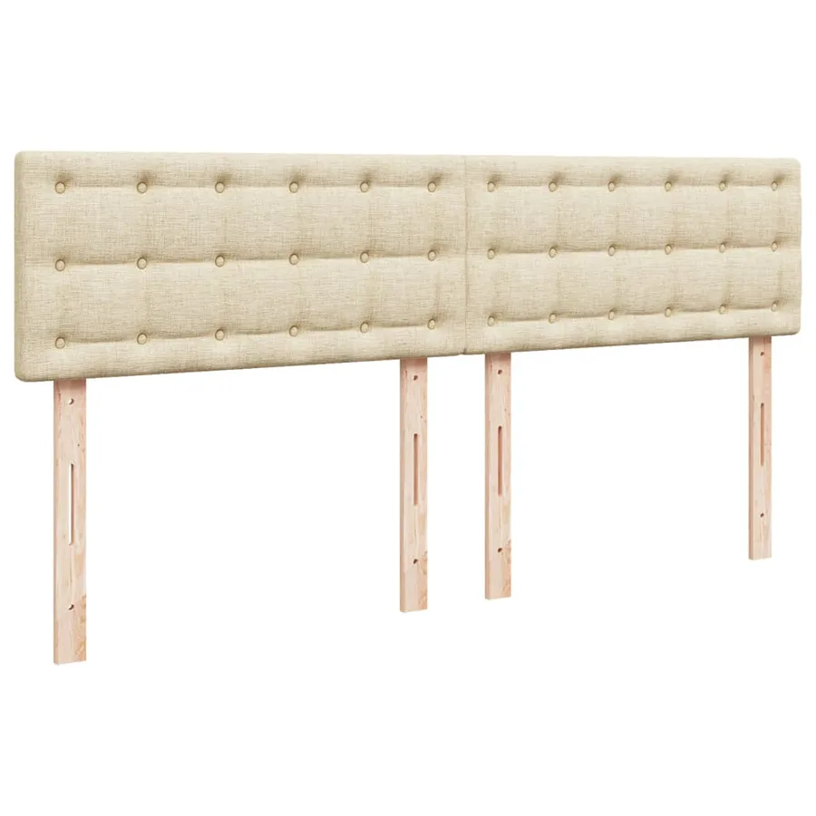 Sommier à lattes de lit avec matelas Crème 200x200 cm Tissu - 7