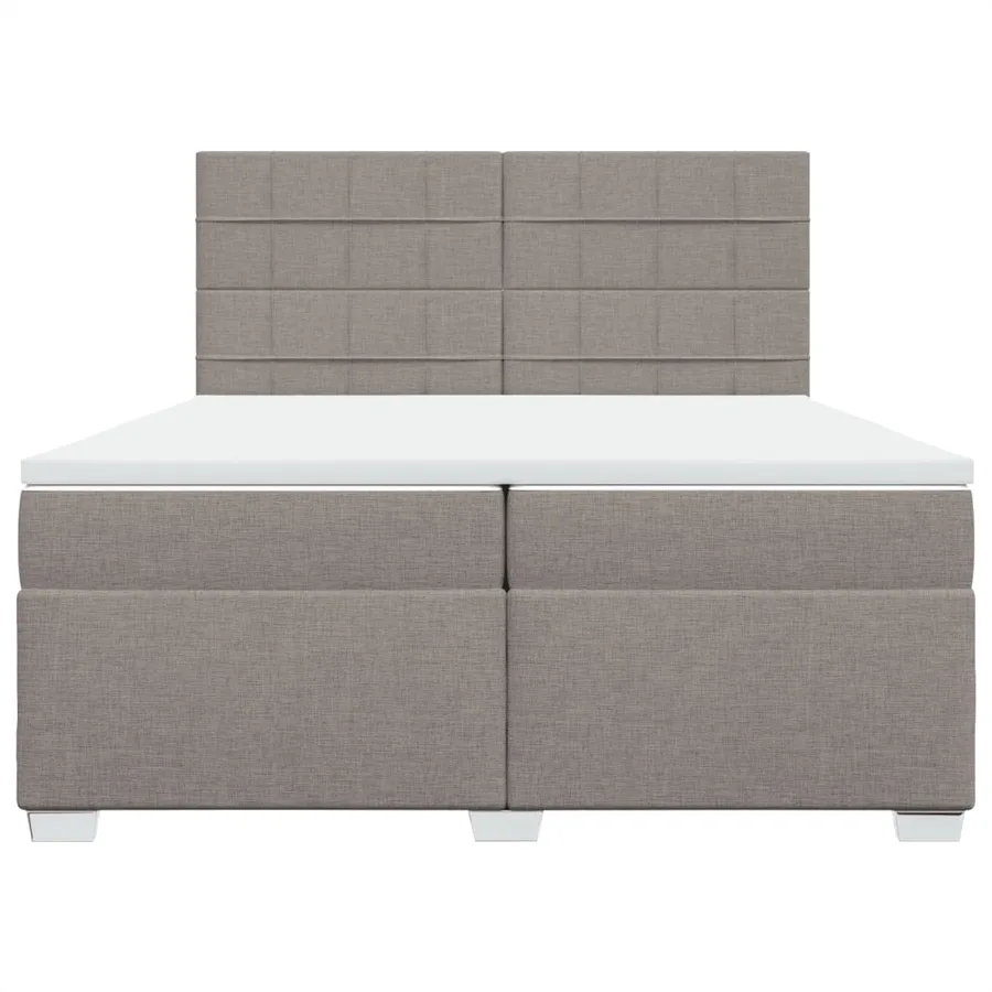 Sommier à lattes de lit avec matelas Taupe 200x200 cm Tissu - 4