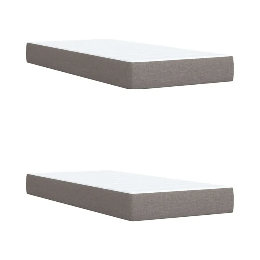 Sommier à lattes de lit avec matelas Taupe 200x200 cm Tissu - 6