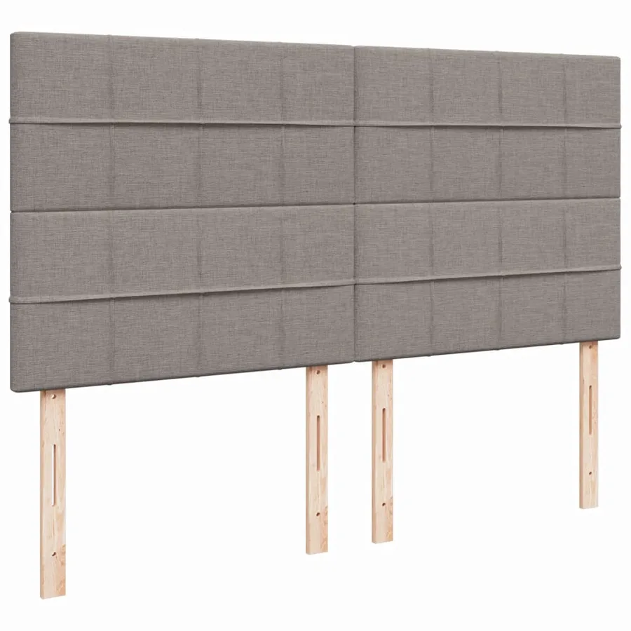 Sommier à lattes de lit avec matelas Taupe 200x200 cm Tissu - 8