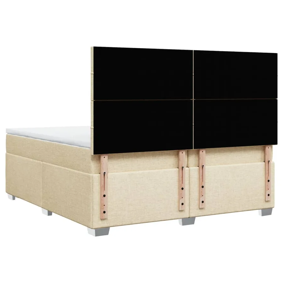 Sommier à lattes de lit avec matelas Crème 200x200 cm Tissu - 10