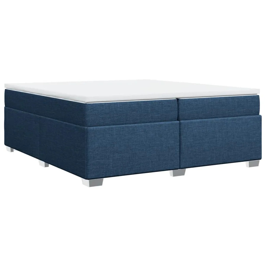 Sommier à lattes de lit avec matelas Bleu 200x200 cm Tissu - 2