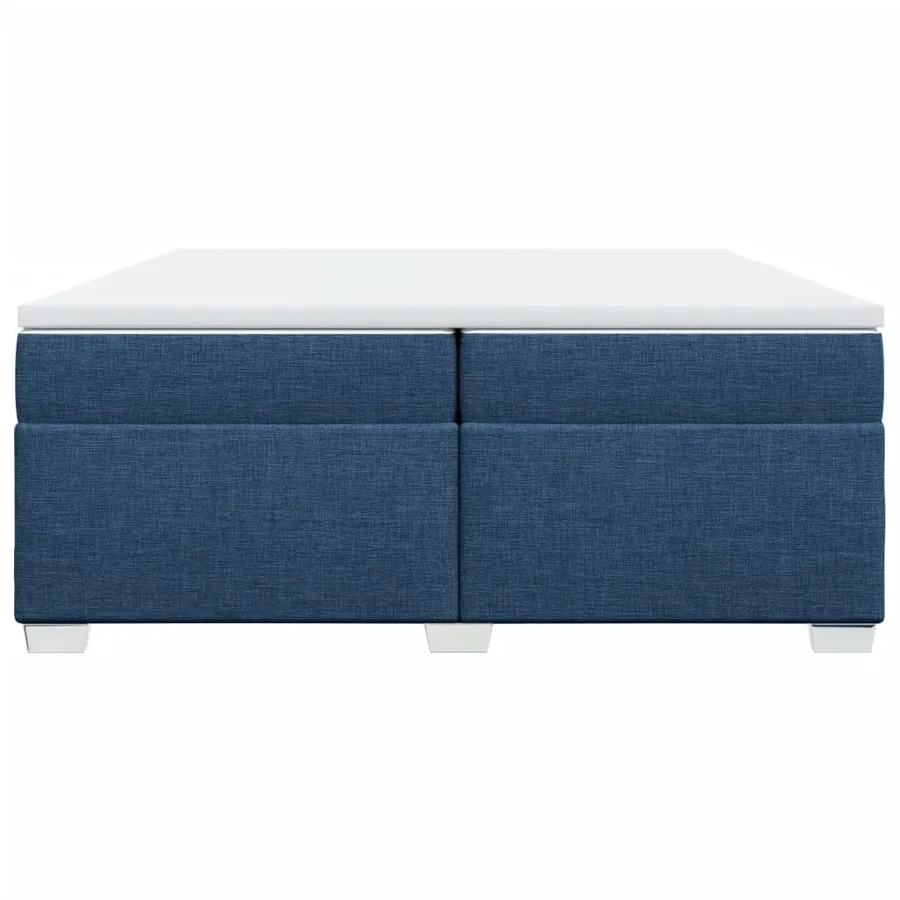 Sommier à lattes de lit avec matelas Bleu 200x200 cm Tissu - 4