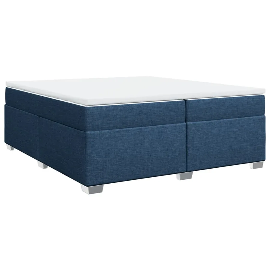 Sommier à lattes de lit avec matelas Bleu 200x200 cm Tissu - 9