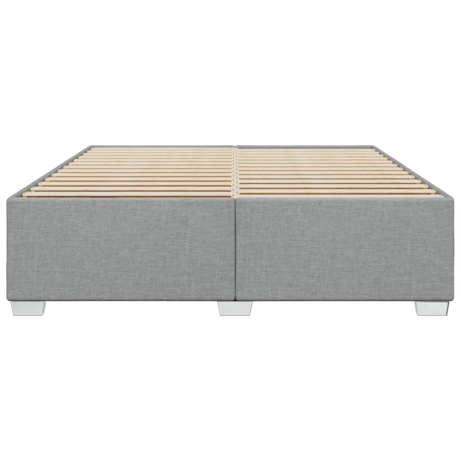 Cadre de lit sans matelas gris clair 200x200 cm tissu - 4