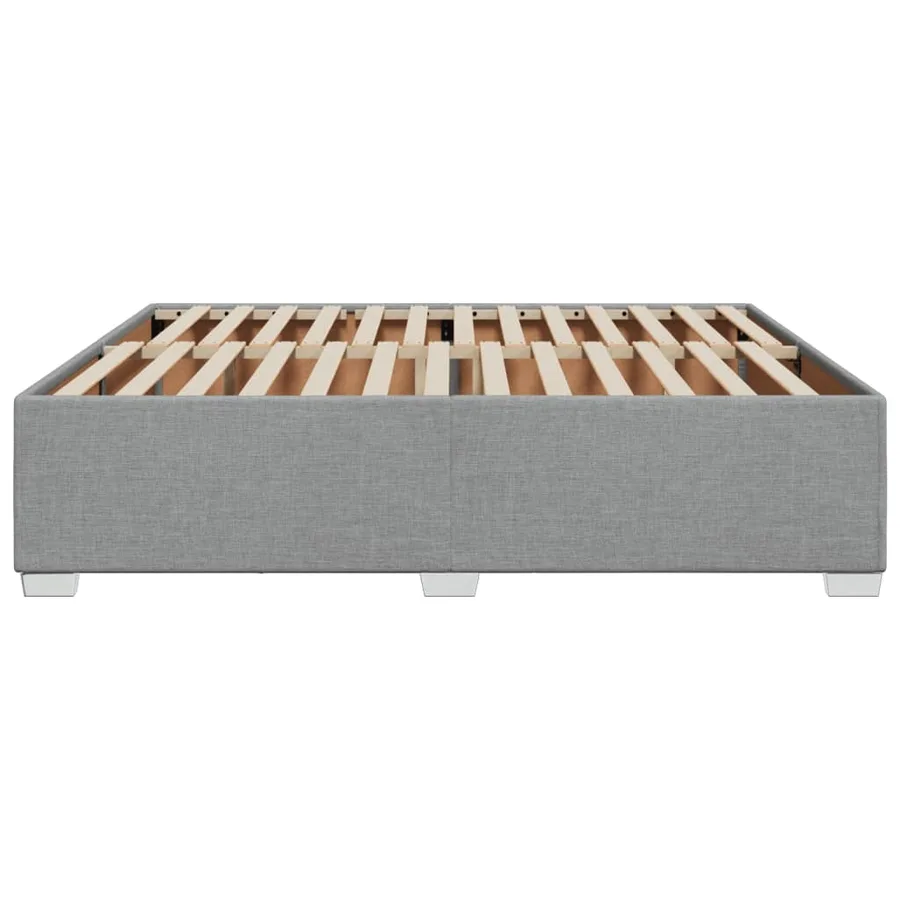 Cadre de lit sans matelas gris clair 200x200 cm tissu - 5