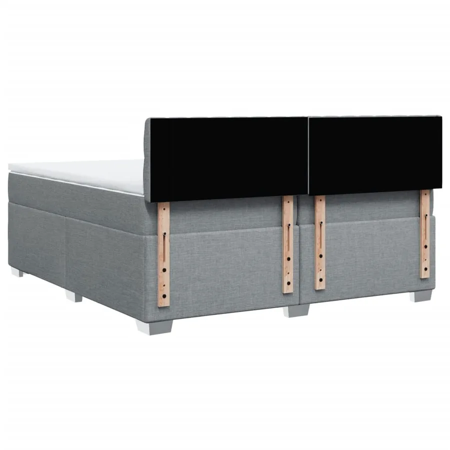 Sommier à lattes de lit avec matelas Gris clair 200x200cm Tissu - 12