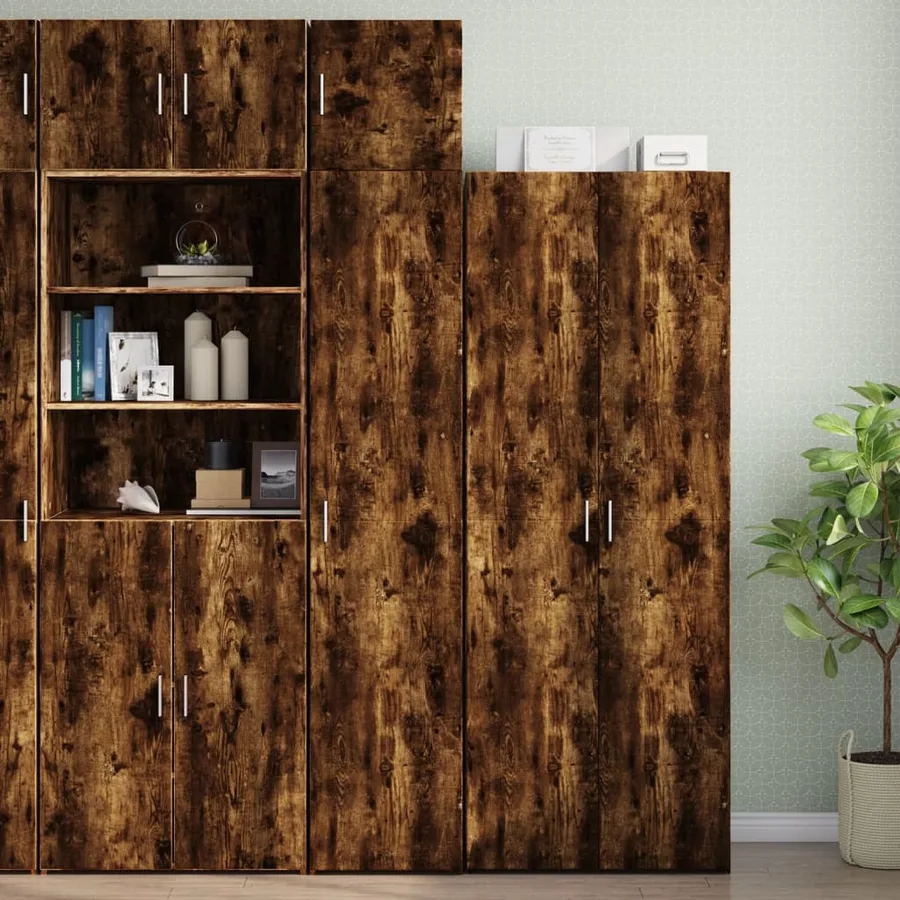 Armoire murale chêne fumé 40x42,5x40 cm bois d'ingénierie - 3
