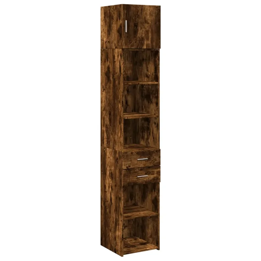 Armoire de rangement mince chêne fumé 40x42,5x225 cm - 2