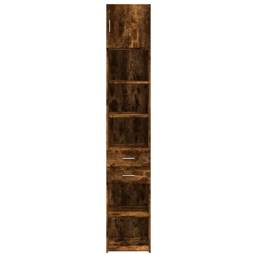 Armoire de rangement mince chêne fumé 40x42,5x225 cm - 4