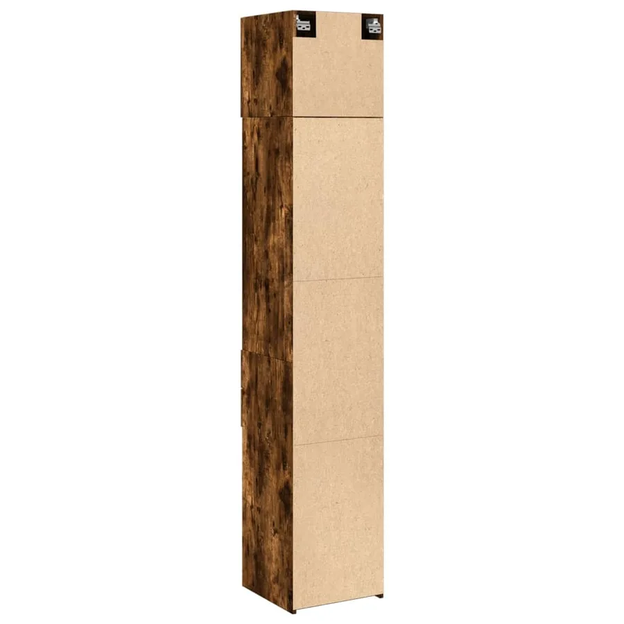 Armoire de rangement mince chêne fumé 40x42,5x225 cm - 8