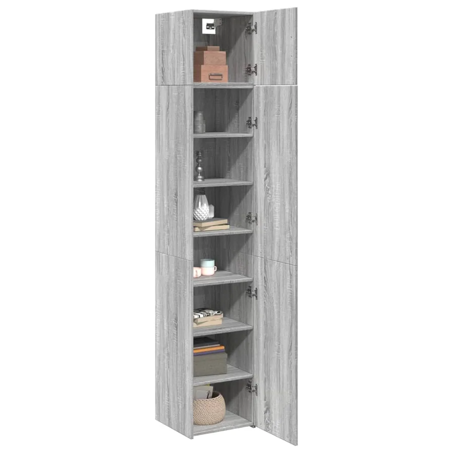 Armoire de rangement mince sonoma gris 40x42,5x225 cm - 3