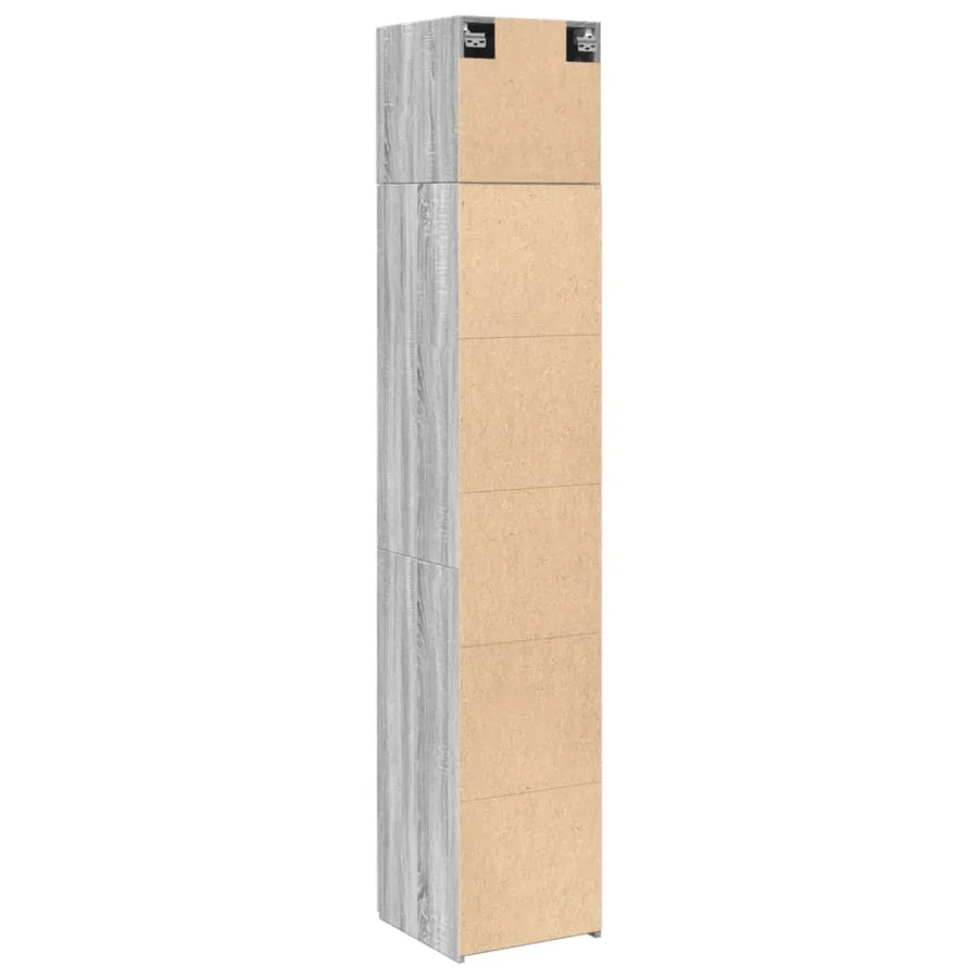 Armoire de rangement mince sonoma gris 40x42,5x225 cm - 8