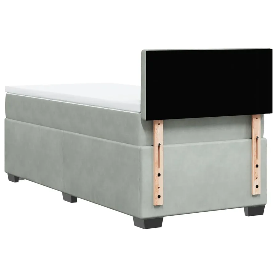 Sommier à lattes de lit et matelas Gris clair 90x190 cm Velours - 8