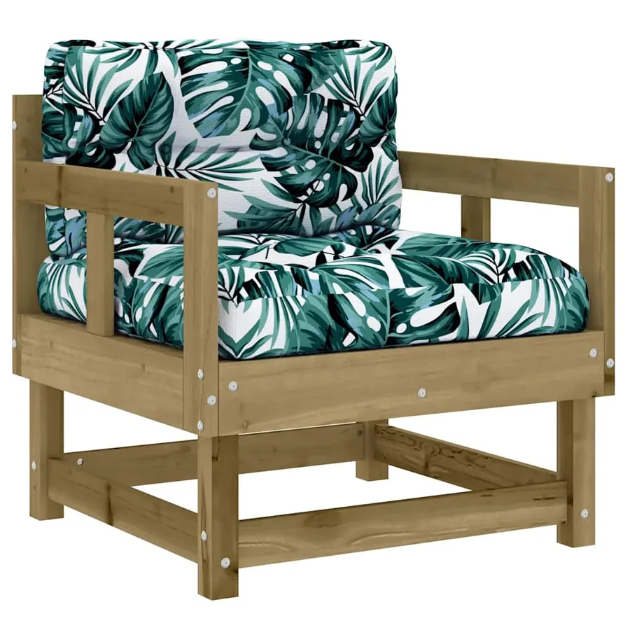 Chaises de jardin avec coussins lot de 2 bois de pin imprégné - 3