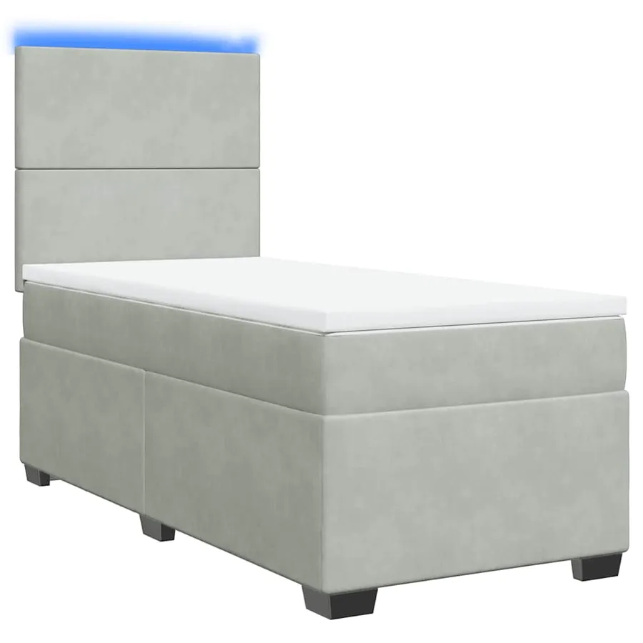 Sommier à lattes de lit et matelas Gris clair 90x190 cm Velours - 3