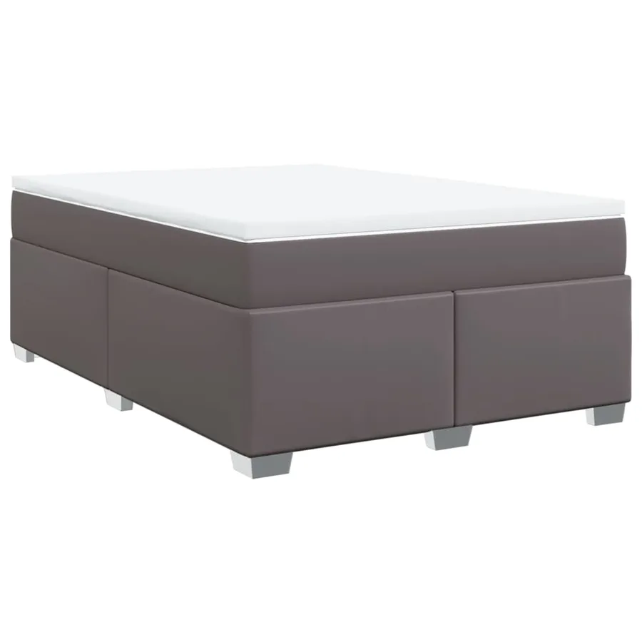 Sommier à lattes de lit avec matelas Gris 140x200 cm Similicuir - 2