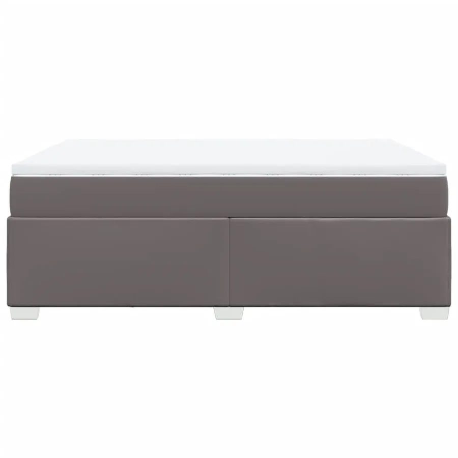 Sommier à lattes de lit avec matelas Gris 140x200 cm Similicuir - 8