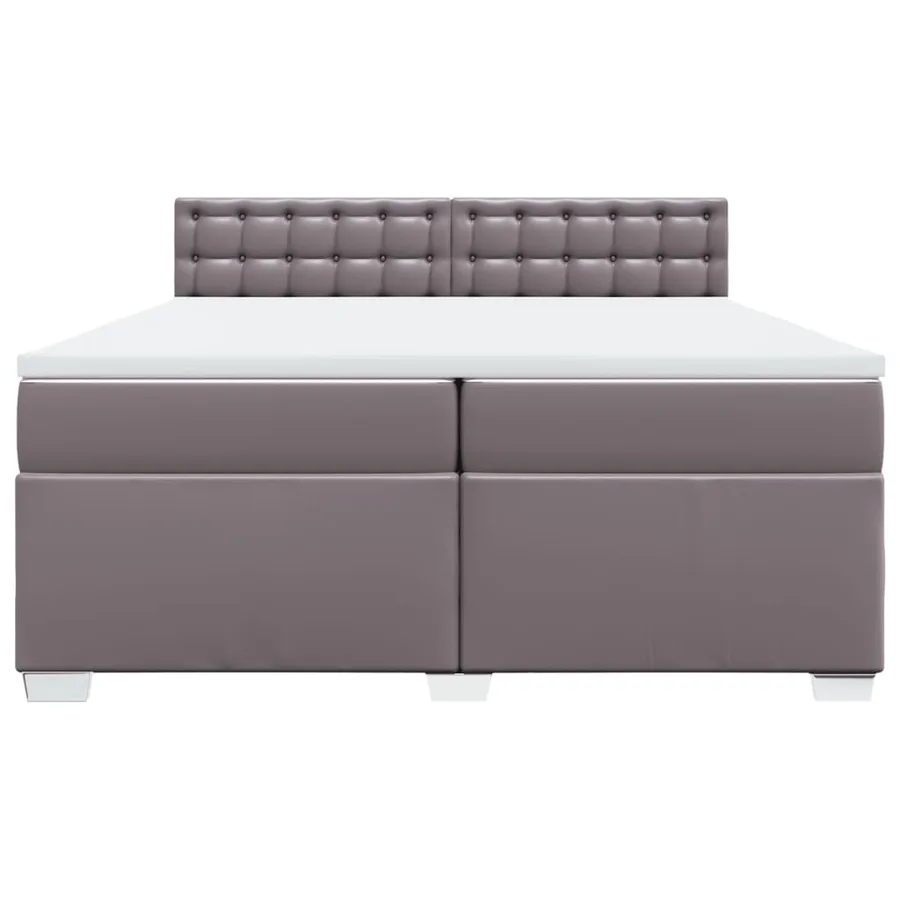 Sommier à lattes de lit avec matelas Gris 200x200 cm Similicuir - 4